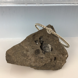 Herkimer Diamond, Argentium Silver Wire Wrapped Bracelet Displayed on a Herkimer Diamond & Dolomite Specimen  (Specimen Sold Separately)